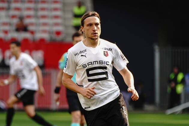 Lovro Majer (Stade Rennais) FOOTBALL : OGC Nice vs Rennes - Ligue 1 Uber Eats - Nice - 02 04 2022 NorbertScanella Panoramic 