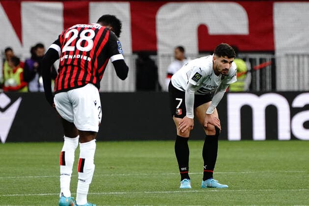 Martin Terrier (Stade Rennais) FOOTBALL : OGC Nice vs Rennes - Ligue 1 Uber Eats - Nice - 02 04 2022 NorbertScanella Panoramic 