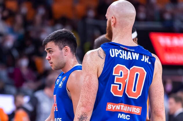 Nikola Rebic (44, Syntainics MBC) mit seinem Cut an der Nase GER, Basketball, easyCredit Basketball Bundesliga, Spieltag 28, Ratiopharm Ulm vs Syntainics MBC, 02.04.2022, GER, Basketball, easyCredit Basketball Bundesliga, Spieltag 28, Ratiopharm Ulm vs Syntainics MBC, 02.04.2022 Neu-Ulm Copyright: xEibner-Pressefotox EP_FWF