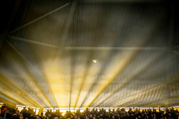 Sport Themen der Woche KW13 Sport Bilder des Tages Fans foer 3F Superligakampen mellem Broendby IF og Randers FC paa Broendby Stadion i Broendby, soendag den 3. april 2022.. , Broendby Denmark *** Fans for the 3F Superliga match between Broendby IF and Randers FC at Broendby Stadium in Broendby, Sunday 3 April 2022, Broendby Denmark  Copyright: RitzauxScanpix MadsxClausxRasmussenx COP10392 spdk20220403-185826-L