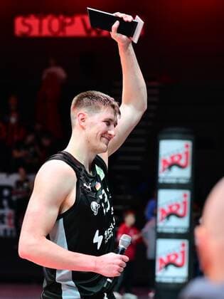 03.04.2022 - Basketball - Saison 2021 2022 - 2. Bundesliga Pro-A - 33. Spieltag: Nürnberg Falcons Basketball Club NBC - Medipolis SC Jena - - Jonathan Maier (13, Nürnberg Falcons BC NBC ) - Spieler des Tages - Man of the Match