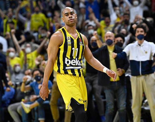Marial Shayok of Fenerbahce Beko Istanbul during the Turkish Airlines EuroLeague Regular Season Round 26 match between Fenerbahce Beko Istanbul and Bayerm Munich at Ulker Sports Arena in Istanbul, Turkey, on April 4, 2022. ( Photo : Seskimphoto ) 