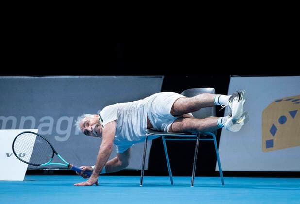 Sport Themen der Woche KW14 Sport Bilder des Tages Frederik Loechte Nielsen & Johannes Ingildsen spiller forkamp mod Mansour Bahrami & Christian Sigsgaard, i Royal Arena tirsdag den 5. april 2022.. , Copenhagen Denmark *** Frederik Loechte Nielsen Johannes Ingildsen plays pre-match against Mansour Bahrami Christian Sigsgaard, in Royal Arena on Tuesday 5 April 2022, Copenhagen Denmark  Copyright: Ritzau Scanpix LiselottexSabroex COP999 spdk20220405-204118-L