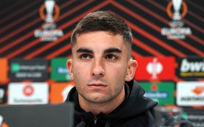06.04.2022, xsltx, Fussball UEFA Europa League, FC Barcelona, Barca Training und Pressekonferenz emspor, v.l. Ferran Torres (FC Barcelona) (DFL DFB REGULATIONS PROHIBIT ANY USE OF PHOTOGRAPHS as IMAGE SEQUENCES and or QUASI-VIDEO) Frankfurt am Main