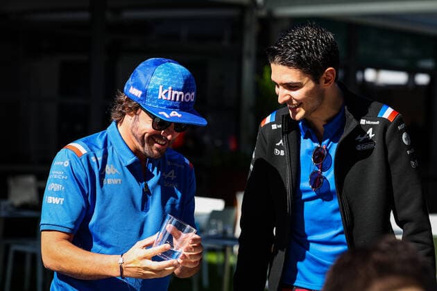 ALONSO Fernando (spa), Alpine F1 Team A522, OCON Esteban (fra), Alpine F1 Team A522, portrait during the Formula 1 Heineken Australian Grand Prix 2022, 3rd round of the 2022 FIA Formula One World Championship, WM, Weltmeisterschaft on the Albert Park Circuit, from April 8 to 10, 2022 in Melbourne, Australia - F1 - AUSTRALIAN GRAND PRIX 2022 DPPI Panoramic  20220407_GOOD3799