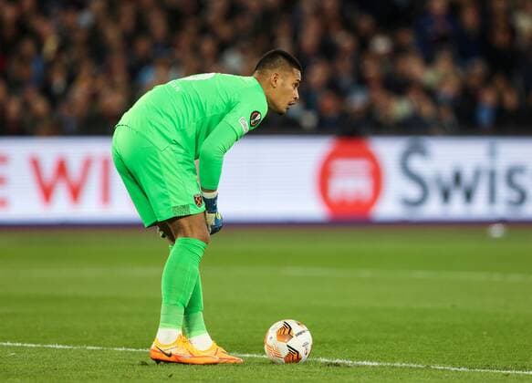 Mandatory Credit: Photo by Andrew Fosker Shutterstock (12885085ag) Alphonse Areola of West Ham United West Ham United v Olympique Lyonnais, UEFA Europa League, Quarter Final, First Leg, Football, The London Stadium, London, UK - 07 Apr 2022 EDITORIAL USE ONLY No use with unauthorised audio, video, data, fixture lists, club league logos or live services. Online in-match use limited to 120 images, no video emulation. No use in betting, games or single club league player publications. West Ham United v Olympique Lyonnais, UEFA Europa League, Quarter Final, First Leg, Football, The London Stadium, London, UK - 07 Apr 2022 EDITORIAL USE ONLY No use with unauthorised audio, video, data, fixture lists, club league logos or live services. Online in-match use limited to 120 images, no video emulation. No use in betting, games or single club league player publications. Copyright: xAndrewxFosker Shutterstockx 12885085ag