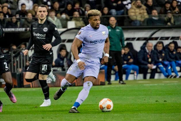 UEFA Europa League, Eintracht Frankfurt vs. FC Barcelona, Barca Deutsche Bank Park, Frankfurt, 07.04.2022 Adama Traore (FC Barcelona 11), Eintracht Frankfurt vs. FC Barcelona, Frankfurt, Deutsche Bank Park, 7.4.2022 Copyright: xBEAUTIFULxSPORTS Gawlikx