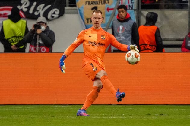 Torwart Marc-Andre ter Stegen FC Barcelona, Barca Barca) - Frankfurt 07.04.2022: Eintracht Frankfurt vs. FC Barcelona, UEFA Europa League, Viertelfinale, Hinspiel