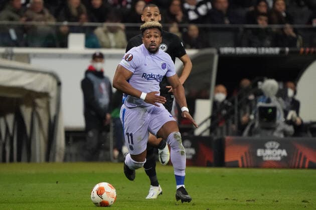 Adama Traore FC Barcelona, Barca Barca) - Frankfurt 07.04.2022: Eintracht Frankfurt vs. FC Barcelona, UEFA Europa League, Viertelfinale, Hinspiel