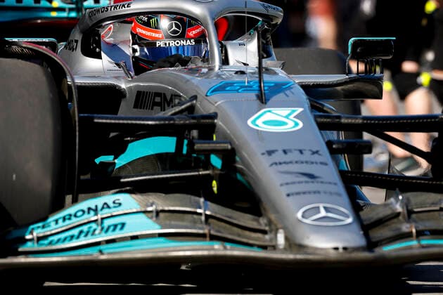63 George Russell (GBR, Mercedes-AMG Petronas F1 Team), F1 Grand Prix of Australia at Melbourne Grand Prix Circuit on April 8, 2022 in Melbourne, Australia. (Photo by HOCH ZWEI) Melbourne Australia