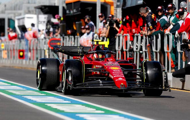 55 Carlos Sainz (ESP, Scuderia Ferrari), F1 Grand Prix of Australia at Melbourne Grand Prix Circuit on April 8, 2022 in Melbourne, Australia. (Photo by HOCH ZWEI) Melbourne Australia