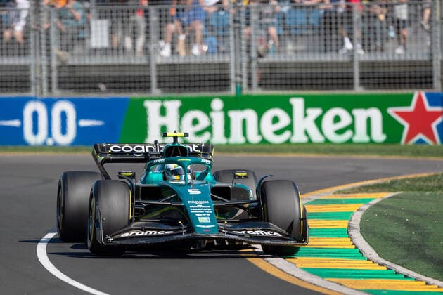 MELBOURNE, AUSTRALIA - APRIL 08: Sebastian Vettel (5) of Germany and Aston Martin Aramco Cognizant F1 Team during the Australian Formula One Grand Prix at Albert Park on April 08, 2022 in Melbourne, Australia. (Photo by Steven Markham Icon Sportswire) AUTO: APR 08 F1 - Australian Grand Prix Icon22040811811