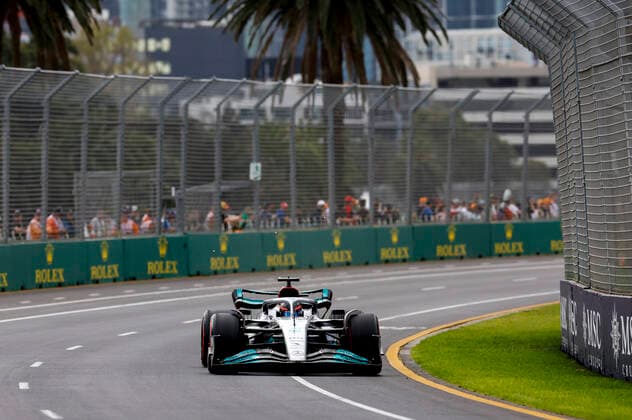 63 George Russell (GBR, Mercedes-AMG Petronas F1 Team), F1 Grand Prix of Australia at Melbourne Grand Prix Circuit on April 8, 2022 in Melbourne, Australia. (Photo by HOCH ZWEI) Melbourne Australia