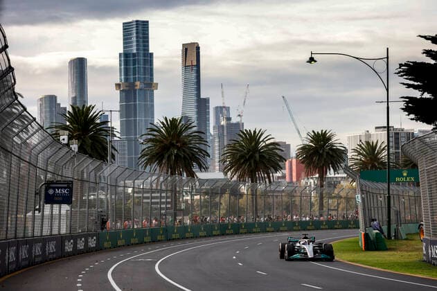 63 George Russell (GBR, Mercedes-AMG Petronas F1 Team), F1 Grand Prix of Australia at Melbourne Grand Prix Circuit on April 8, 2022 in Melbourne, Australia. (Photo by HOCH ZWEI) Melbourne Australia