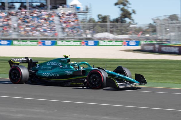 MELBOURNE, AUSTRALIA - APRIL 08: Sebastian Vettel (5) of Germany and Aston Martin Aramco Cognizant F1 Team during the Australian Formula One Grand Prix at Albert Park on April 08, 2022 in Melbourne, Australia. (Photo by Steven Markham Icon Sportswire) AUTO: APR 08 F1 - Australian Grand Prix Icon22040817681