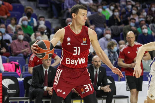 April 8, 2022, MADRID, MADRID, SPAIN: Zan Mark Sisko of FC Bayern Munchen in action during Turkish Airlines Euroleague basketball match between Real Madrid and of FC Bayern Munchen at Wizink Center on April 08, 2022 in Madrid, Spain. MADRID SPAIN - ZUMAa181 20220408_zaa_a181_010 Copyright: xIrinaxR.xHipolitox