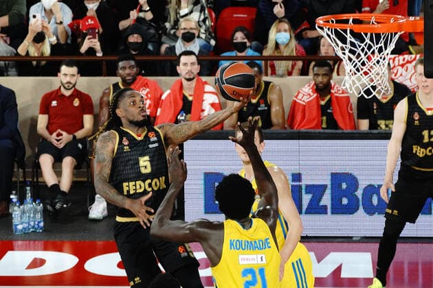 Paris Lee (AS Monaco) BASKETBALL : Monaco vs Alba Berlin - Euroleague - Monaco - 08 04 2022 NorbertScanella Panoramic 