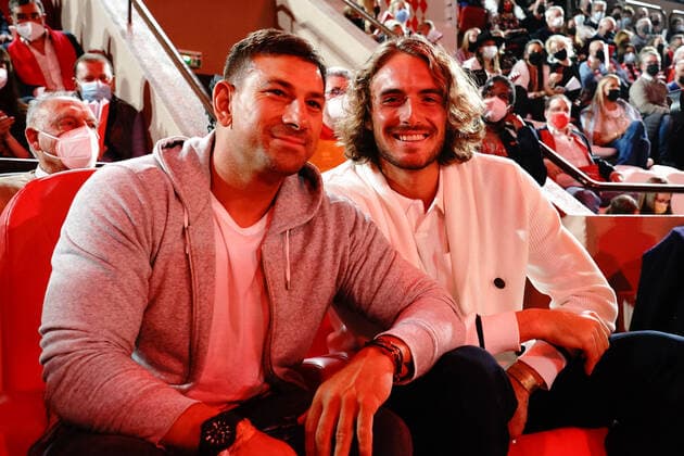 Stefanos Tsitsipas BASKETBALL : Monaco vs Alba Berlin - Euroleague - Monaco - 08 04 2022 NorbertScanella Panoramic 