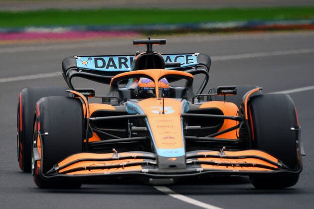 AUSTRALIAN F1 GRAND PRIX, Daniel Ricciardo of McLaren in action during practice session three on day three of the Formula 1 Australian Grand Prix 2022 at the Albert Park Grand Prix Circuit in Melbourne, Saturday, April 9, 2022. ( NO ARCHIVING, EDITORIAL USE ONLY, NO USE IN BOOKS WITHOUT CONSENT MELBOURNE VIC AUSTRALIA  Copyright: xJAMESxROSSx 20220409001645283479