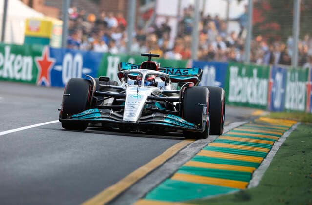 63 George Russell (GBR, Mercedes-AMG Petronas F1 Team), F1 Grand Prix of Australia at Melbourne Grand Prix Circuit on April 9, 2022 in Melbourne, Australia. (Photo by HOCH ZWEI) Melbourne Australia