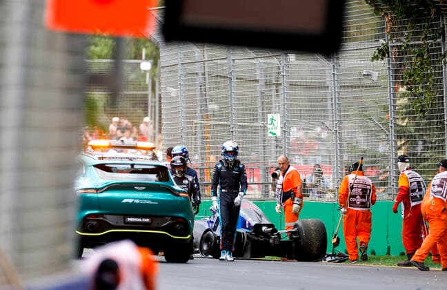 6 Nicholas Latifi (CAN, Williams Racing) after crash, F1 Grand Prix of Australia at Melbourne Grand Prix Circuit on April 9, 2022 in Melbourne, Australia. (Photo by HOCH ZWEI) Melbourne Australia