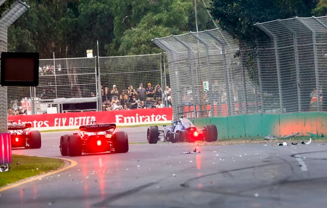 6 Nicholas Latifi (CAN, Williams Racing) after crash, F1 Grand Prix of Australia at Melbourne Grand Prix Circuit on April 9, 2022 in Melbourne, Australia. (Photo by HOCH ZWEI) Melbourne Australia