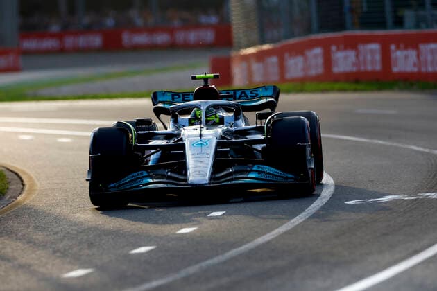 44 Lewis Hamilton (GBR, Mercedes-AMG Petronas F1 Team), F1 Grand Prix of Australia at Melbourne Grand Prix Circuit on April 9, 2022 in Melbourne, Australia. (Photo by HOCH ZWEI) Melbourne Australia