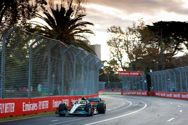 44 Lewis Hamilton (GBR, Mercedes-AMG Petronas F1 Team), F1 Grand Prix of Australia at Melbourne Grand Prix Circuit on April 9, 2022 in Melbourne, Australia. (Photo by HOCH ZWEI) Melbourne Australia