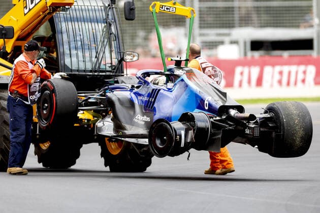 LATIFI Nicholas (can), Williams Racing FW44, action crash, accident, during the Formula 1 Heineken Australian Grand Prix 2022, 3rd round of the 2022 FIA Formula One World Championship, WM, Weltmeisterschaft on the Albert Park Circuit, from April 8 to 10, 2022 in Melbourne, Australia - F1 - AUSTRALIAN GRAND PRIX 2022 DPPI Panoramic F12022GP03SAUS_JK293274