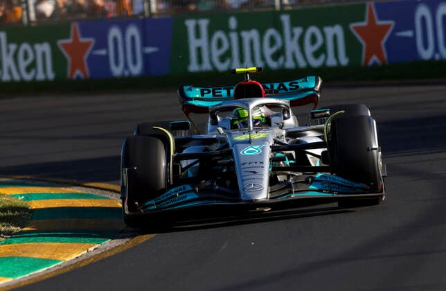44 Lewis Hamilton (GBR, Mercedes-AMG Petronas F1 Team), F1 Grand Prix of Australia at Melbourne Grand Prix Circuit on April 10, 2022 in Melbourne, Australia. (Photo by HOCH ZWEI) Melbourne Australia