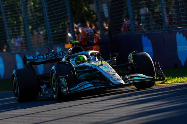 44 Lewis Hamilton (GBR, Mercedes-AMG Petronas F1 Team), F1 Grand Prix of Australia at Melbourne Grand Prix Circuit on April 10, 2022 in Melbourne, Australia. (Photo by HOCH ZWEI) Melbourne Australia