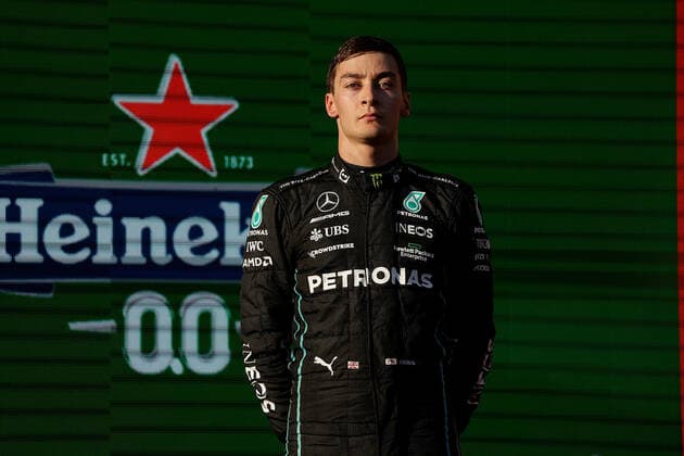 FORMULA 1 ROLEX AUSTRALIAN GRAND PRIX 2022 10.04.2022, Albert-Park, Melbourne, FORMULA 1 ROLEX AUSTRALIAN GRAND PRIX 2022 , im Bild Podium: 3.Platz für George Russel (GBR), Mercedes-AMG Petronas Formula One Team
