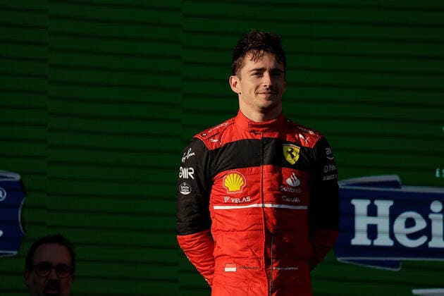 FORMULA 1 ROLEX AUSTRALIAN GRAND PRIX 2022 10.04.2022, Albert-Park, Melbourne, FORMULA 1 ROLEX AUSTRALIAN GRAND PRIX 2022 , im Bild Podium: Sieger Charles Leclerc (MCO), Scuderia Ferrari