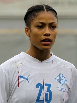 Belgrade, Serbia, Arpil 7th 2022: Sveindis Jane Jonsdottir (23 Iceland) during the Womens World Cup Qualifier football match between Belarus and Iceland at Stadium Event Place in Belgrade, Serbia. Aleksandar Djorovic SPP Belarus and Iceland - World Cup Qualifier - Stadium Event Place 