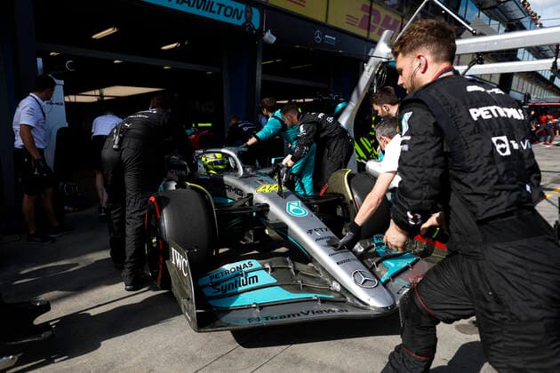 44 Lewis Hamilton (GBR, Mercedes-AMG Petronas F1 Team), F1 Grand Prix of Australia at Melbourne Grand Prix Circuit on April 10, 2022 in Melbourne, Australia. (Photo by HOCH ZWEI) Melbourne Australia