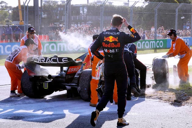 VERSTAPPEN Max F1 Team Red Bull Racing Aufgabe im Rennen FIA F1 Saison 2022 GP 2022 Melbourne Australien am 10.04.2022 in Melbourne Copyright: xJerryxAndrex