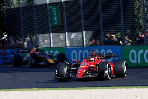 10th April 2022, Albert Park, Melbourne, Australia; FIA Formula 1 Australian Grand Prix, Race Day: Scuderia Ferrari driver Charles Leclerc during the race  ActionPlus12377997 StephenxBlackberry