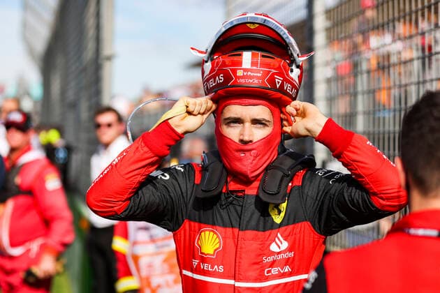 16 Charles Leclerc (MCO, Scuderia Ferrari), F1 Grand Prix of Australia at Melbourne Grand Prix Circuit on April 10, 2022 in Melbourne, Australia. (Photo by HOCH ZWEI) Melbourne Australia