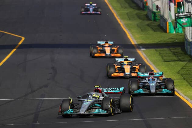 44 Lewis Hamilton (GBR, Mercedes-AMG Petronas F1 Team), F1 Grand Prix of Australia at Melbourne Grand Prix Circuit on April 10, 2022 in Melbourne, Australia. (Photo by HOCH ZWEI) Melbourne Australia
