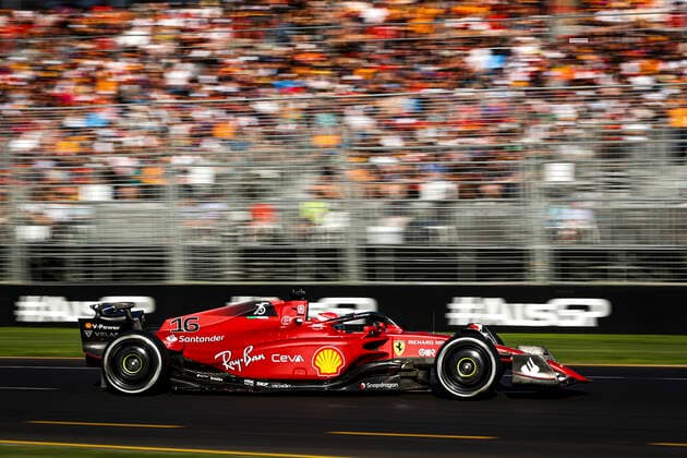 16 Charles Leclerc (MCO, Scuderia Ferrari), F1 Grand Prix of Australia at Melbourne Grand Prix Circuit on April 10, 2022 in Melbourne, Australia. (Photo by HOCH ZWEI) Melbourne Australia