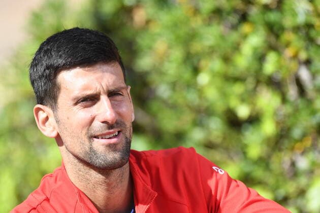 Sport Themen der Woche KW14 Sport Bilder des Tages Tennis, ATP-Tunier in Monte Carlo, Training Tennis : Monte Carlo 2022 - Monaco - Djokovic - Serbie Tennis : Monte Carlo 2022 - Monaco - 10 04 2022 ChrysleneCaillaud Panoramic 