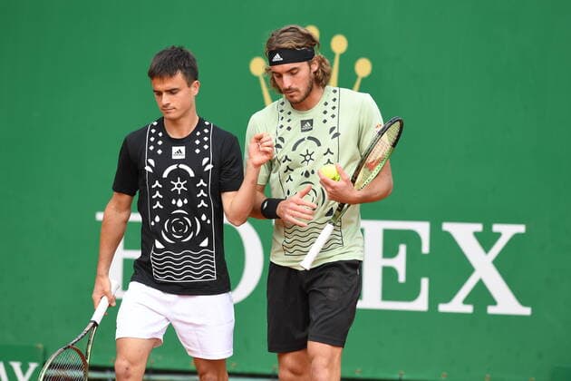 Tennis : Monte Carlo 2022 - Tsitsipas freres double - Grece Tennis : Monte Carlo 2022 - Monaco - 11 04 2022 ChrysleneCaillaud Panoramic 
