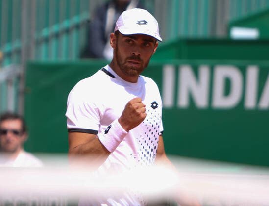 Benjamin Bonzi of France during the Rolex Monte-Carlo Masters 2022, ATP, Tennis Herren Masters 1000 tennis tournament on April 12, 2022 at Monte-Carlo Country Club in Roquebrune-Cap-Martin, France - Photo Laurent Lairys TENNIS : Rolex Monte-Carlo Masters 2022 - ATP Masters 1000 tennis - 12 04 2022 LaurentLairys Panoramic 