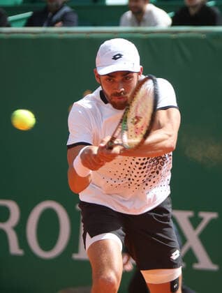 Benjamin Bonzi of France during the Rolex Monte-Carlo Masters 2022, ATP, Tennis Herren Masters 1000 tennis tournament on April 12, 2022 at Monte-Carlo Country Club in Roquebrune-Cap-Martin, France - Photo Laurent Lairys TENNIS : Rolex Monte-Carlo Masters 2022 - ATP Masters 1000 tennis - 12 04 2022 LaurentLairys Panoramic 