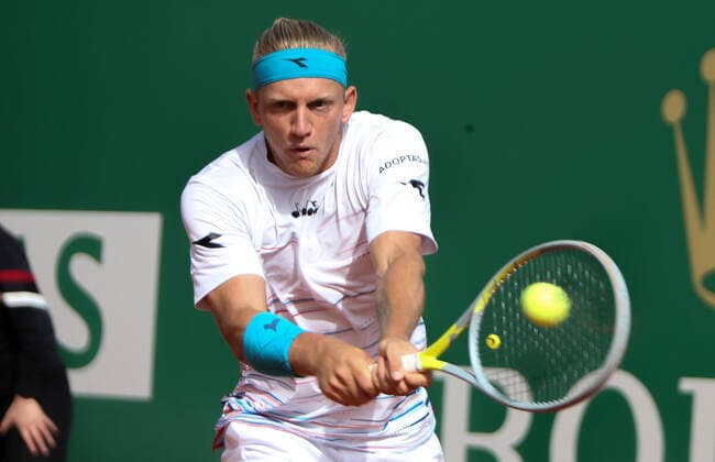 Alejandro Davidovich Fokina of Spain during the Rolex Monte-Carlo Masters 2022, ATP, Tennis Herren Masters 1000 tennis tournament on April 12, 2022 at Monte-Carlo Country Club in Roquebrune-Cap-Martin, France TENNIS : Tournoi ATP -Rolex Monte Carlo Masters - 12 04 2022 LaurentLairys Panoramic 