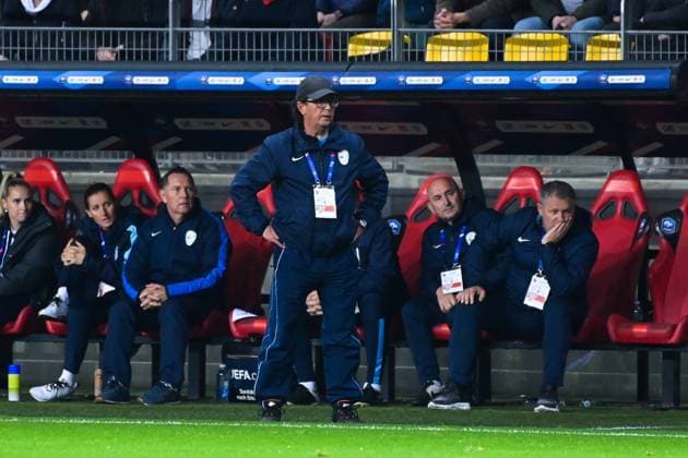 Jarc BORUT ( entraineur Slovenie ) - FOOTBALL : France vs Slovenie - Qualifications Coupe du Monde Feminine - 12 04 2022 FedericoPestellini Panoramic 