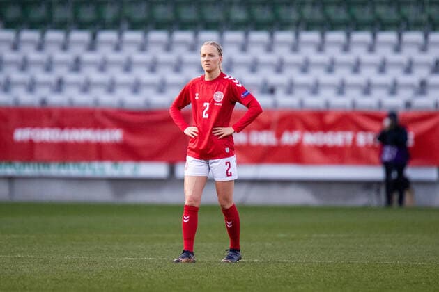 Denmark v Azerbaijan, Women?s World Cup Qualifier, Viborg, Denmark Viborg, Denmark. 12th, April 2022. Sara Thrige (2) of Denmark seen during the Women?s World Cup Qualifier between Denmark and Azerbaijan at Viborg Stadion in Viborg. Viborg Denmark  Copyright: xGonzalesxPhoto BalazsxPopalx