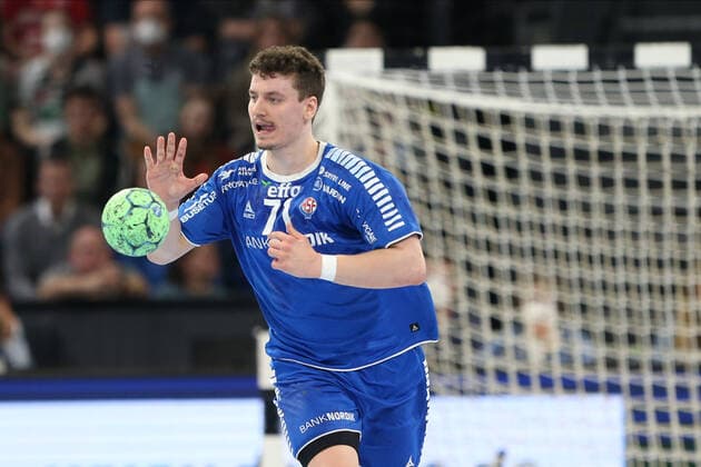 Deutschland vs Faeroeer Inseln, Handball, WM-Play-off, 13.04.22; Kiel Elias Ellefsen A Skipagotu (Faroe-Islands, 71) Copyright: xBEAUTIFULxSPORTS MarioxM.xKobergx