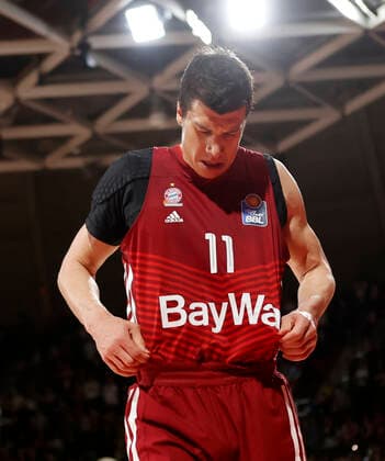 Basketball, BBL, FC Bayern München - SYNTAINICS MBC 13.04.2022, BBL, FC Bayern Muenchen vs Mitteldeutscher , Audi Dome Muenchen , Basketball, im Bild: Vladimir Lucic (FCB Basketball)
