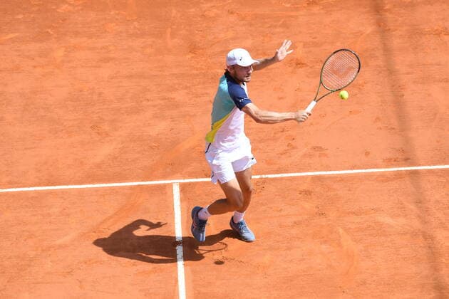 Tennis : Monte Carlo 2022 - David Goffin - Belgique Tennis : Monte Carlo 2022 - Monaco - 13 04 2022 ChrysleneCaillaud Panoramic 
